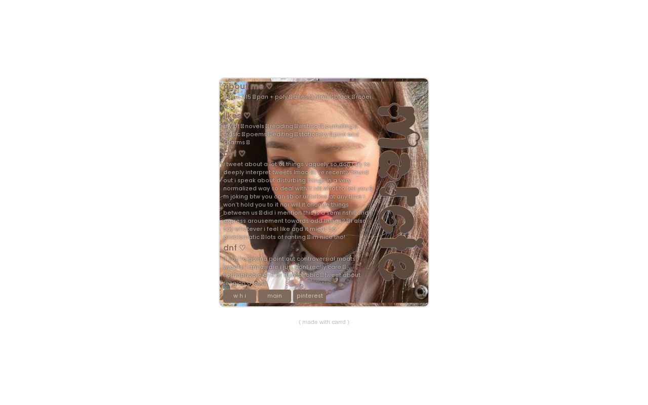 Carrd profile picture for @bigot